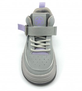 Classic Grey Unisex Casual Fashion High Top Kids Skate Shoes