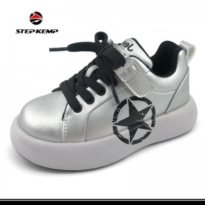 Fashion Grey Customized Children Running Shoes Outdoor Casual Kids Skate Shoes