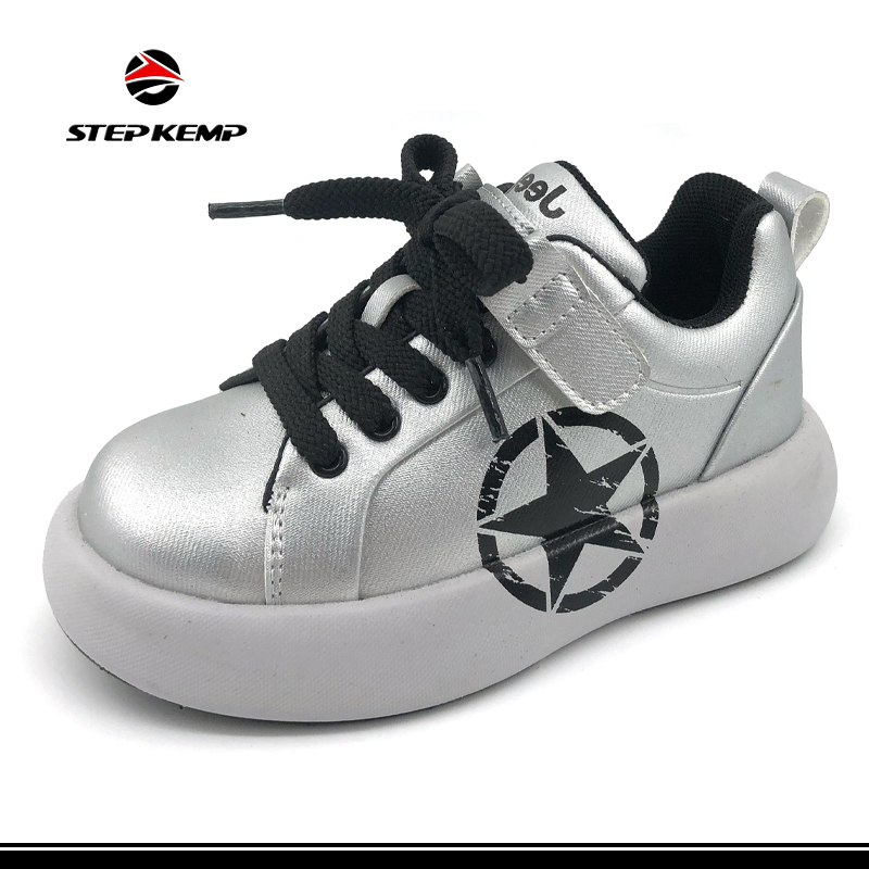 Fashion Grey Customized Children Running Shoes Outdoor Casual Kids Skate Shoes