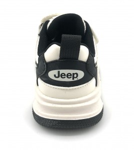 PU Magic Tape Black White Leisure Children’s Running Skateboard Shoes