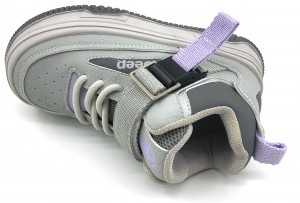 Classic Grey Unisex Casual Fashion High Top Kids Skate Shoes