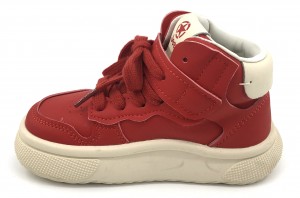 Red Fashion Shoelace Rubber Non Slip Sole Kids Skate Shoes