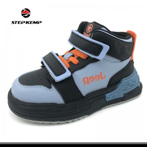 Children Fashion High-Top Magic Tape Platform Soled Comfortable Skate Shoes