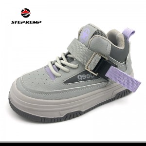 Classic Grey Unisex Casual Fashion High Top Kids Skate Shoes
