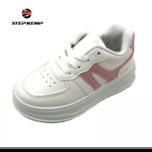 Children Classic Fashion Trend PVC Sole Shoelace Skate Shoes