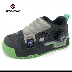 Kids Black Fashion Outdoor Street Skate Board Shoes