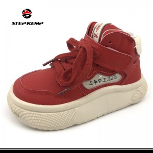Red Fashion Shoelace Rubber Non Slip Sole Kids Skate Shoes