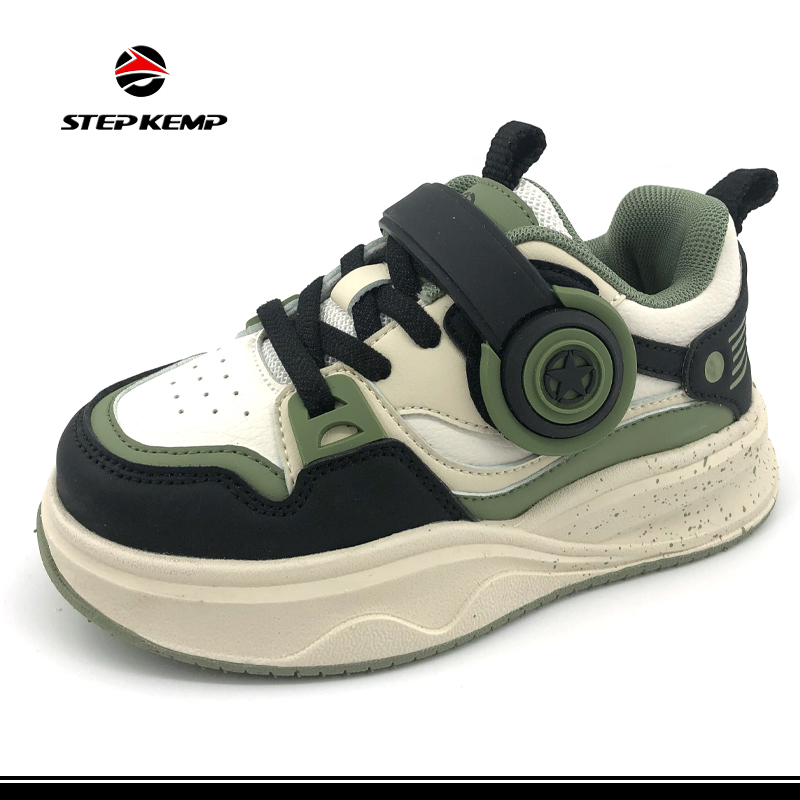 Breathable Boys Swivel Buckle Non-Slip Sole Kids Skate Shoes