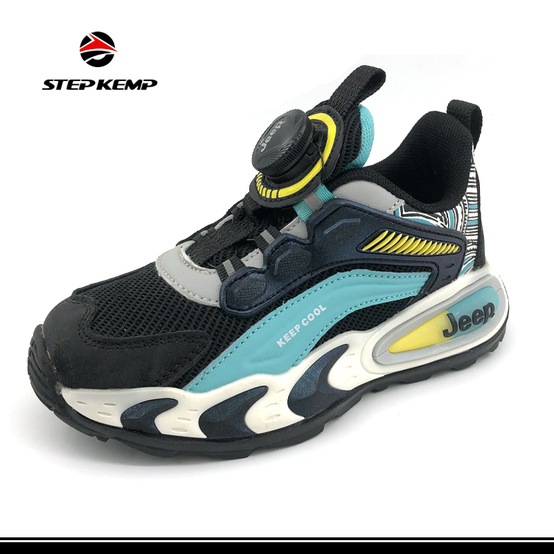 Mesh Breathable Jogging Shoes Swivel Buckle Casual Kids Sneaker