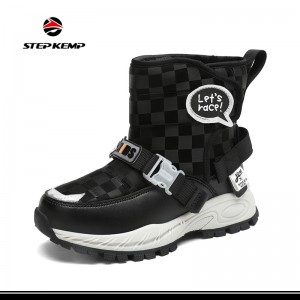 Boys Girls Snow Boots Winter Waterproof Slip Resistant Cold Weather Shoes