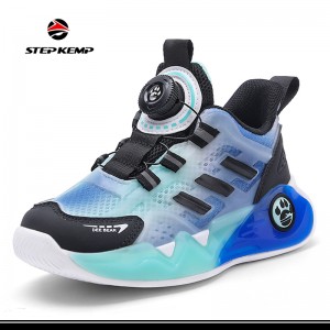 Children′s Leisure Trend Rotating Button Sports Running Shoes