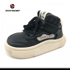 High Quality Shoelace Thick Soled Rubber Kids Unisex Skate Shoes