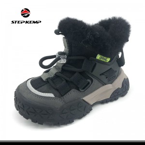 Children’s Winter Warm Plush Lining Shoelace Sports Boots