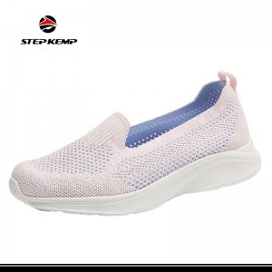 Lady Flyknit Running Tennis Walking Shoes Lightweight Breathable Loafers