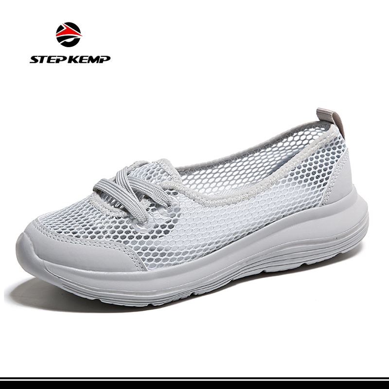 Abagore′s Mesh Hejuru Kunyerera Kugenda Inkweto Zoroheje Casual Loafers Sneakers