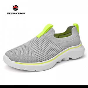 Wholesale Men Women Sport Fashion Walking Breathable Flyknit Loafer Shoes