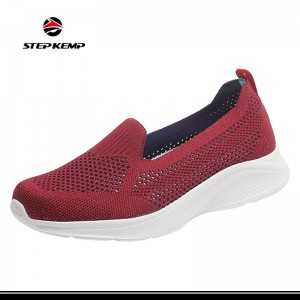 Lady Flyknit Running Tennis Walking Shoes Lightweight Breathable Loafers