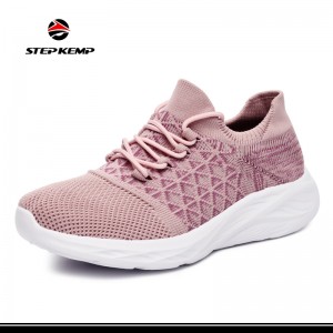 Women Flyknit Upper Gym Sports Shoes Unisex Running Sneaker Shoes