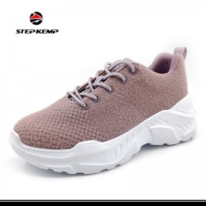 Women Sports Sneakers Comfortable Flyknit Upper Running Shoes