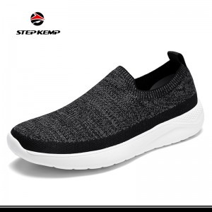 Mens Non Slip Casual Loafer Flat Outdoor Sneakers Taug kev khau
