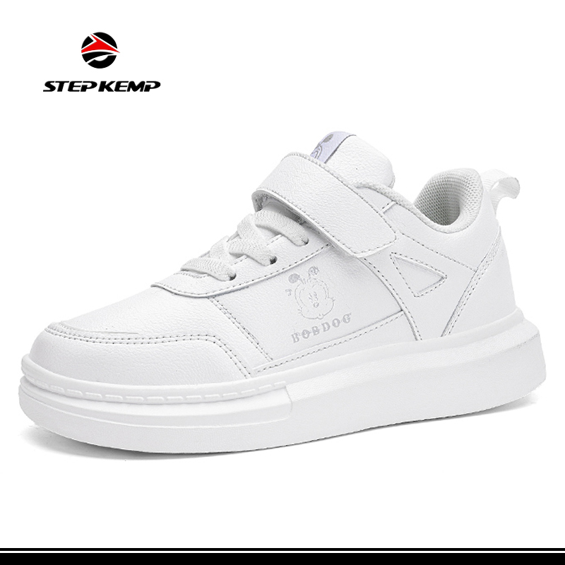 Primavera Autunno Popular Classic Child White Skateboard Shoes School Sneaker