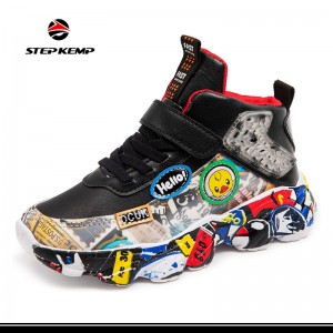 Kids Fashionable Lightweight Outsole Sports Basketball Running Shoes Casual