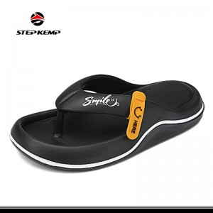 ການອອກແບບໃໝ່ EVA Anti Slip Comfortable Light Beach Shoes Flip-Flops Slippers