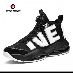High Quality Sports Wear-Resisting Black Men Basketball Shoes