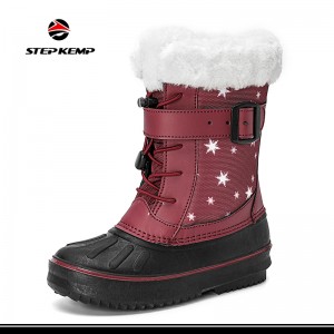 Little Kid's Winter Snow Boots Unisex-Child Toddler Casual Waterproof Shoes