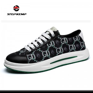 Men’s Versatile Fashion Classic Retro Casual Black White Skate Mcqueen Shoes