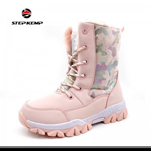 ເກີບເດັກນ້ອຍ Snow Boots ສໍາລັບເດັກຍິງເດັກນ້ອຍຊາຍລະດູຫນາວອົບອຸ່ນ fur Lined Kids ເກີບນອກເກີບ