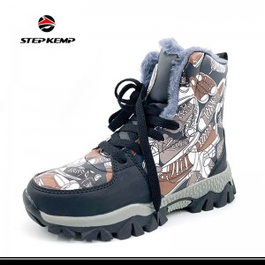 Boys Snow Boots Winter Waterproof Slip Resistant Cold Weather Shoes
