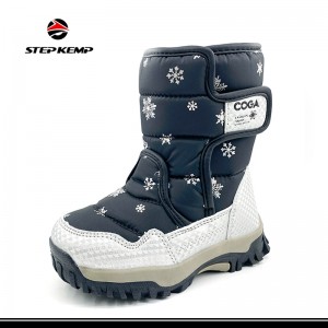 Sepatu Bot Hujan Balita dengan Lapisan Hangat Romoved Pegangan Mudah Sepatu Bot Salju Luar Ruangan Tahan Air