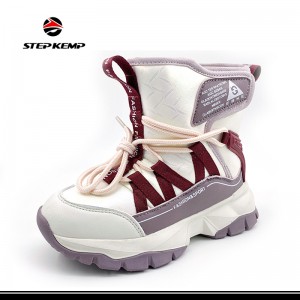 Kids Snow Çizme Këpucë dimërore prej kadifeje të izoluara për djem për vajzat e papërshkueshme nga uji