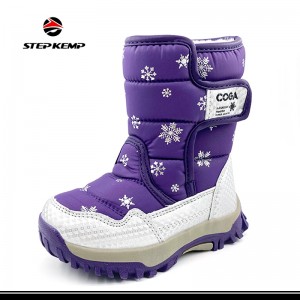 Kalosze przeciwdeszczowe dla maluchów z wyjmowaną ciepłą podszewką Łatwe w zakładaniu uchwyty Wodoodporne buty śniegowe na zewnątrz