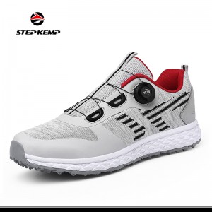 Wholesale Rotation Waterproof Spikes Flyknit Upper Golf Shoes