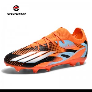 Unisex Low Top Spike Rubber Breathable Football Soccer Training Shoes