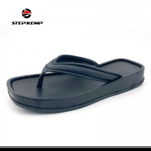 Sandal Flip Flip Merched Du Slim Traeth Flip Flops PVC Sliperi Cawod