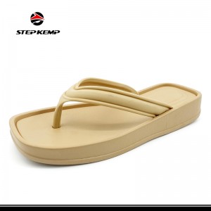 කාන්තා Flip Flop Sandal Black Slim Beach Flip Flops PVC ෂවර් සෙරෙප්පු