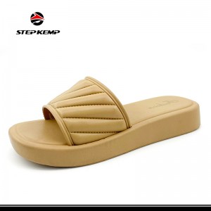 Happy Slides PVC Custom na Logo Ladies Footwear Walking Slippers
