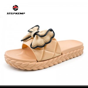 Summer Women Bowknot Slides Beach Sandals Slippers Lady Flat Causal Shoes