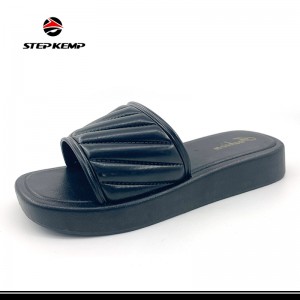 Feliĉaj Slides PVC Propra Logo Sinjorinoj Footwear Promenantaj Pantofloj