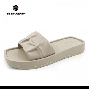 Wanita PVC Slide Sandals Non-Slip Soft Shower Shoes Open Toe House Sandal