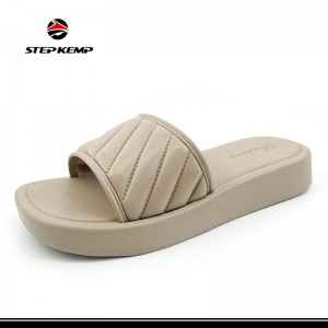 Happy Slides PVC Custom Logo Ladies Footwear Walking Slippers
