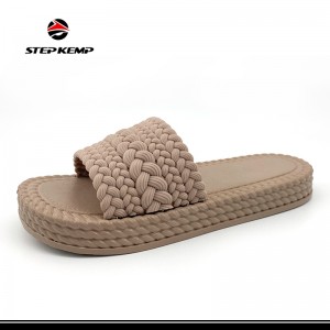 Fashion Hemp Rope Lady Casual Shoes Breathable Women Sandals Slippers