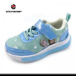Kids Sports Sneaker MD Outsole Sneakers Girls Princess Elsa Shoes