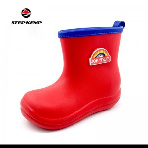 Rainboots kanggo Bocah-bocah Waterproof EVA Sepatu Boots Kartun Abang