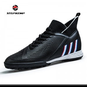 Professional High Top Rubber TPU Sole Football Boots Men Soccer Shoes