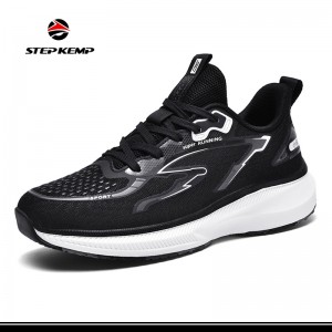 Slip-on kuierschoenen foar manlju Moade Running Sneakers - Lichtgewicht ademend mesh Gym Tennis Komfortabel atletyk