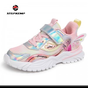 Kids Sport Shoes for Girls Sneakers Students Breathable Mesh Sequins Baby Shoes